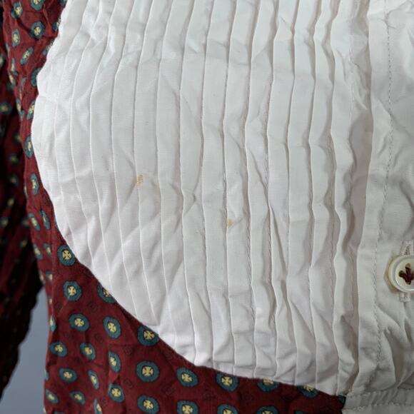 JUNYA WATANABE Size S Burgundy White Polyester Dots 3/4 Sleeves Midi Dress - Picture 5 of 10